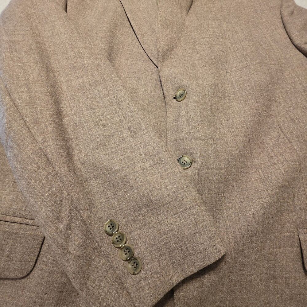 Alfani Men's Brown Wool Suit Jacket 48 Long Notch Lapel 3-Button - Picture 10 of 11